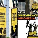 Greenpeace Bentangkan Spanduk Raksasa di Bundaran HI, Soroti Krisis Iklim dan Biaya Hidup